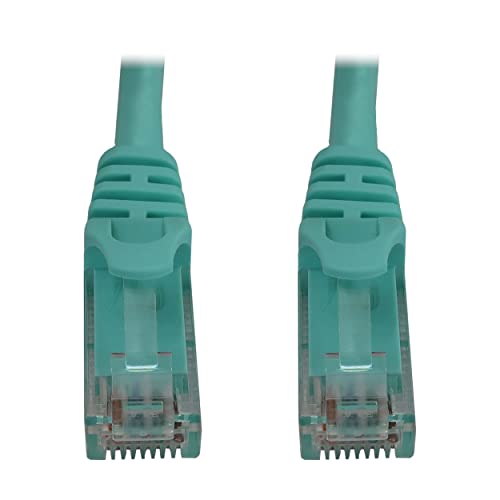 Tripp Lite Cat6a 10G Ethernet-Kabel, Knickschutz, geformtes UTP-Netzwerk-Patchkabel (RJ45 M/M), Aqua, 1,83 m, Herstellergarantie (N261-006-AQ) von Tripp Lite