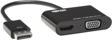 Tripp Lite DisplayPort to HDMI VGA Adapter Converter 4K x 2K @ 24/30Hz DP to HDMI VGA DPort 1.2 - Videokonverter - DisplayPort - HDMI, VGA - Schwarz von Tripp Lite