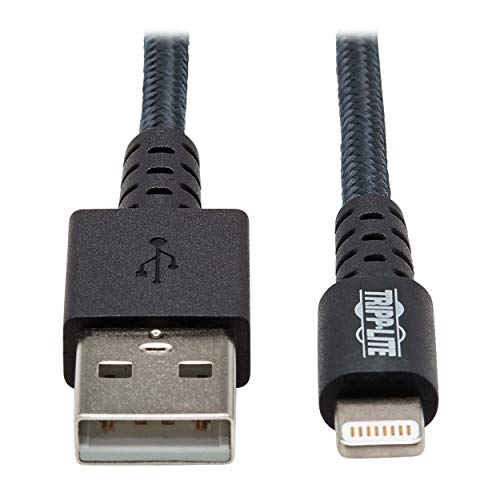 Tripp Lite Hochbelastbares USB-A-zu-Lightning Sync-/Ladekabel, UHMWPE und Aramidfasern, MFi-Zertifiziert - 0,91 m (M100-003-GY-MAX) von Tripp Lite