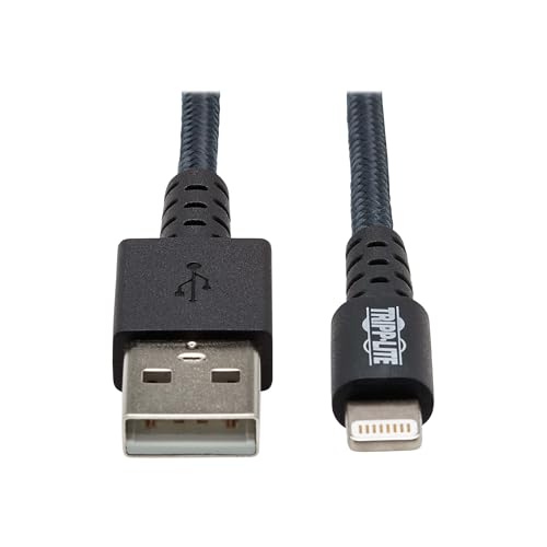 Tripp Lite Hochbelastbares USB-A-zu-Lightning Sync-/Ladekabel, UHMWPE und Aramidfasern, MFi-Zertifiziert - 0,91 m (M100-003-GY-MAX) von Tripp Lite