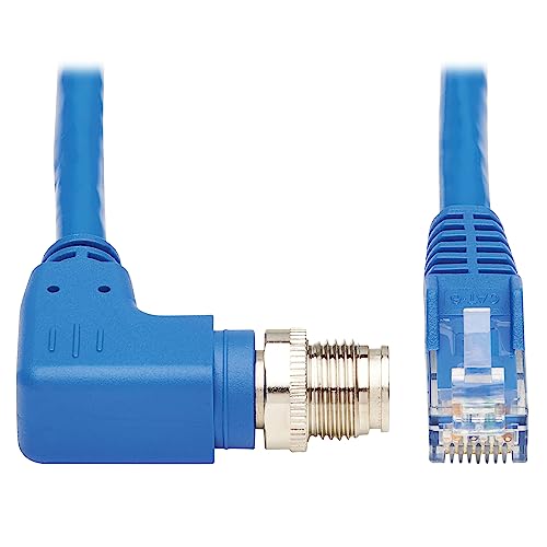 Tripp Lite M12 X-Code RJ45 Cat6 Ethernetkabel (M/M), 1 Gbit/s, UTP, UL CMR-LP Zertifiziert für 60 W PoE, strapazierfähig, IP68, 3 m (NM12-604-03M-BL) von Tripp Lite