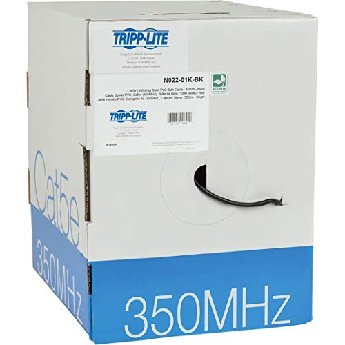 Tripp Lite N022-01K-BK Cat5e 350 MHz PVC-Verlegekabel (UTP) Ethernet-Kabel - Schwarz, 304,8 m, TAA von Tripp Lite