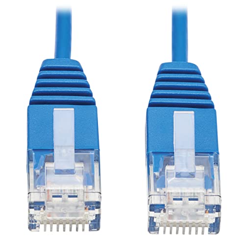 Tripp Lite N200-UR01-BL Anvulkanisiertes, extra schlankes, Cat6-Gigabit-UTP-Ethernet-Kabel (RJ45 Stecker/Stecker), blau, 30,48 cm von EATON