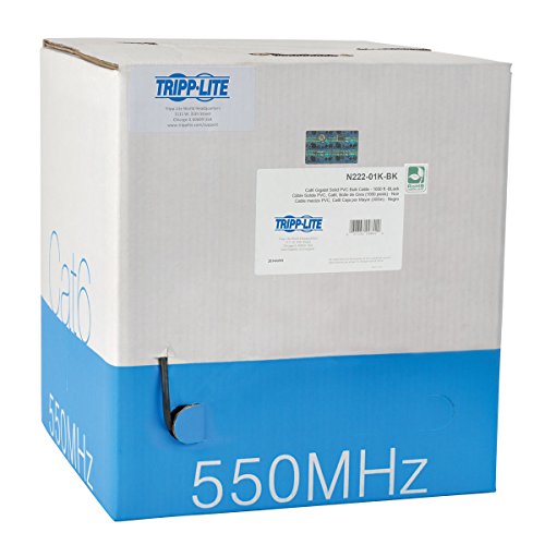 Tripp Lite N222-01K-BK Cat6-Gigabit UTP PVC-Ethernet-Verlegekabel, Schwarz, (304,8 m) TAA von Tripp Lite