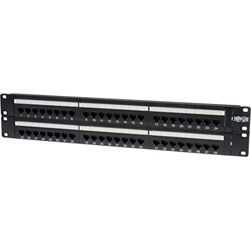 Tripp Lite N252-048 48-Port-110-Patchfeld für 2-HE-Rackmontage, Cat6/Cat5, 568B, RJ45-Ethernet von Tripp Lite