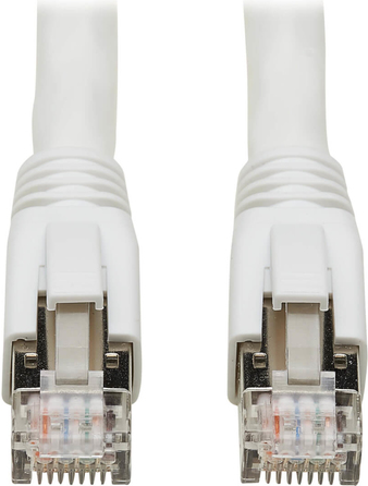 Tripp Lite N272-015-WH Cat8 25G/40G zertifiziertes hakenloses geschirmtes S/FTP-Ethernet-Kabel (RJ45 Stecker/Stecker) - PoE - weiß - 4,57 m (N272-015-WH) von Tripp Lite