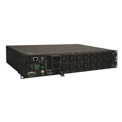 Tripp Lite PDUMH32HVNET 7,4 kW 1-phasige Switched PDU, LX-Plattform-Schnittstelle, 230 V-Steckdosen (16x C13), IEC-309 blau 230 V 32 A 3,6 m Kabel, 2 HE Rack-Montage von Tripp Lite