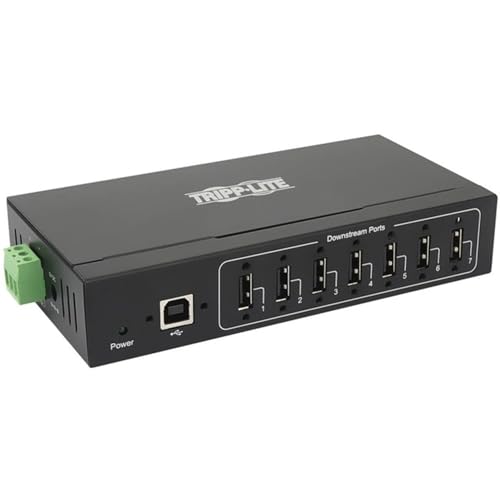 Tripp Lite U223-007-IND-1 7-Port Industrie-Standard USB 2.0 Hub - 15 kV gesichert gegen Elektrostatische Entladungen, Metallgehäuse, Wand/DIN Montierbar von Tripp Lite