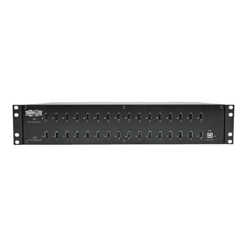 Tripp Lite U280-032-RMINT USB-Ladestation mit 32 Anschlüssen und Synchronisierungsfunktion, 230 V, 5 V 80 A (400 W) USB-Ladegerät-Ausgang, 2-HE-Rack-Montage von Tripp Lite