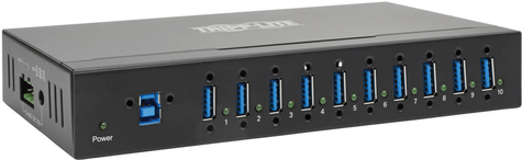 Tripp Lite U360-010-IND USB 3.0 SuperSpeed-Hub mit 10 Anschlüssen in Industriequalität - 20 kV ESD-Immunität - Metallgehäuse - montierbar (U360-010-IND) von Tripp Lite