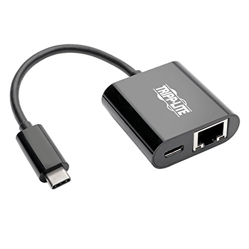 Tripp Lite U436-06N-GB-C Tripp Lite USB-C-zu-Gigabit-Netzwerkadapter mit USB-C PD-Aufladung - Thunderbolt 3, Schwarz (U436-06N-GB-C) von Tripp Lite