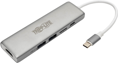 Tripp Lite U442-DOCK10-S USB-C-Dock - 4K HDMI - USB 3.2 Gen 1 - USB-A-Hub-Anschlüsse - Speicherkarte - 60 W PD-Aufladung (U442-DOCK10-S) von Tripp Lite