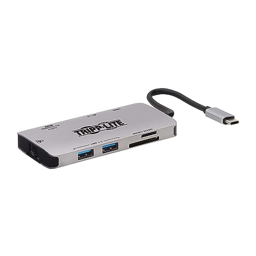 Tripp Lite U442-DOCK5-GY USB-C Dock – 4K HDMI, USB 3.2 Gen 1, USB-A-Hub, GbE, Speicherkarte, 100 W PD-Aufladung von Tripp Lite