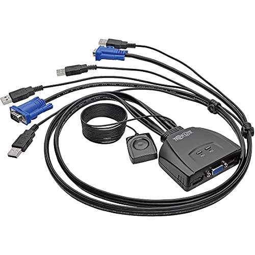 TrippLite by Eaton 2-Port USB/VGA Kabel KVM-Switch mit Kabeln und USB-Peripherie-Freigabe von Tripp Lite