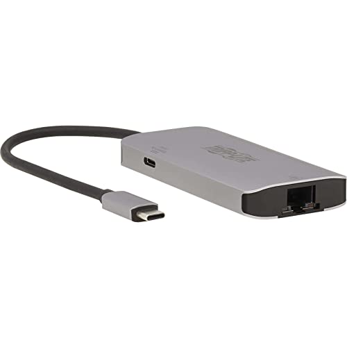 TrippLite by Eaton 3-Port USB-C Hub - USB 3.x (5Gbps) Hub Ports, Gigabit Ethernet, Thunderbolt 3, 100W PD Aufladung, Aluminiumgehäuse von Tripp Lite