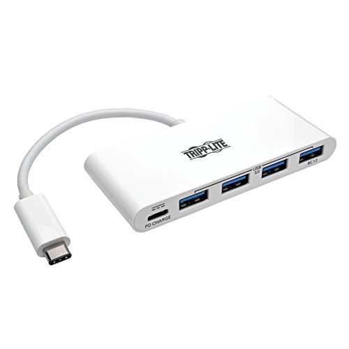 TrippLite by Eaton 4-Port USB-C Hub, USB 3.x (5Gbps), 4X USB-A Ports, 60W PD Aufladung, Weiß von Tripp Lite