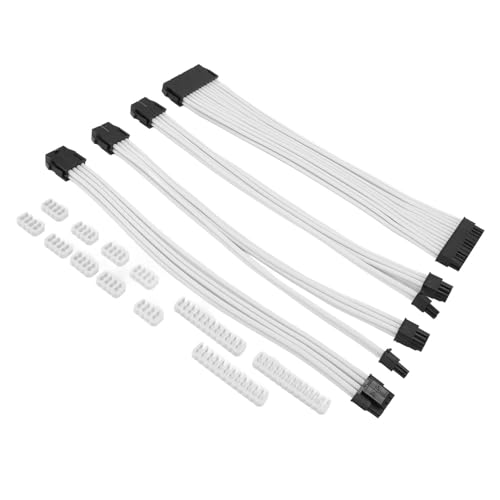 CPU-Verlängerungskabel, Motherboard-CPU-Grafikkarten-Verlängerungskabel, Professionell, 4 Stück für Computer (White) von Trisar