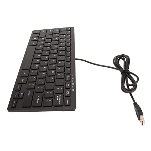USB-Tastatur, Tragbare, Schnell Tippende USB-Kabeltastatur für Laptop (Black) von Trisar