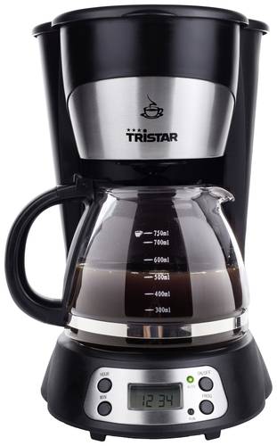 Tristar CM-1235 Kaffeemaschine Schwarz, Silber Fassungsvermögen Tassen=8 Timerfunktion, Warmhaltefu von Tristar