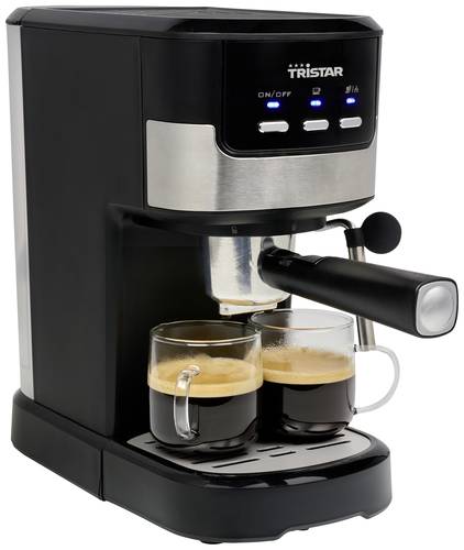 Tristar CM-2278 Espressomaschine mit Siebträger Schwarz, Edelstahl 1100W von Tristar