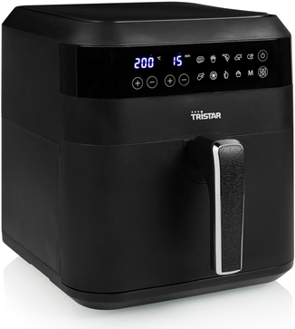 Tristar FR-6999. Produkttyp: Heißluftfritteuse, Fassungsvermögen: 6 l, Friteusenkapazität: 1,5 kg. Bauart: Einzelbild, Produktfarbe: Schwarz, Steuerung: Berührung. Display-Typ: LCD. Leistung: 1700 W, AC Eingangsspannung: 230 V, AC Eingangsfrequenz: 50-60 Hz (FR-6999) Tristar FR-6999. Produkttyp: Heißluftfritteuse, Fassungsvermögen: 6 l, Friteusenkapazität: 1,5 kg. Bauart: Einzelbild, Produktfarbe: Schwarz, Steuerung: Berührung. Display-Typ: LCD. Leistung: 1700 W, AC Eingangsspannung: 230 V, AC Eingangsfrequenz: 50-60 Hz (FR-6999) von Tristar