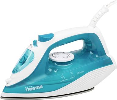 Tristar ST-8300 Dampfbügeleisen - Dampfbügeleisen - Keramik-Bügelsohle - 1,9 m - 40 g/min - Türkis - Weiß - 16 g/min (ST-8300) von Tristar