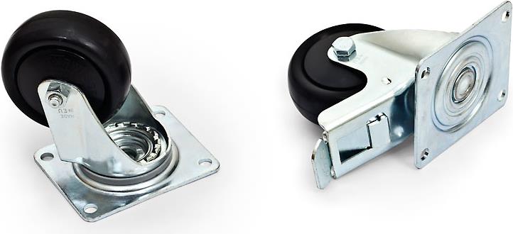 TRITON Schwerlastrollenset 4 Stk./2 Stk. mit Bremse - max Tragkraft eines Satzes mit Rollen 800kg (RAX-MS-X81-X1) von Triton