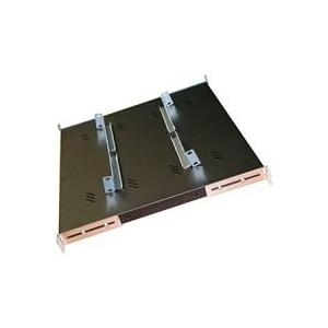 Triton 48,30cm (19) Fachboden für Netzwerkschränke, Festeinbau, Tiefe 750 mm, 80 kg, schwarz RAL 9005 Zur Befestigung an 4 Holmen, Befestigungswinkel tiefenverstellbar (RAB-UP-750-A3) von Triton