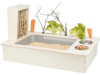 Trixie Feeding station with bowls/hay manger, wood, 70 × 41 × 47 cm von Trixie