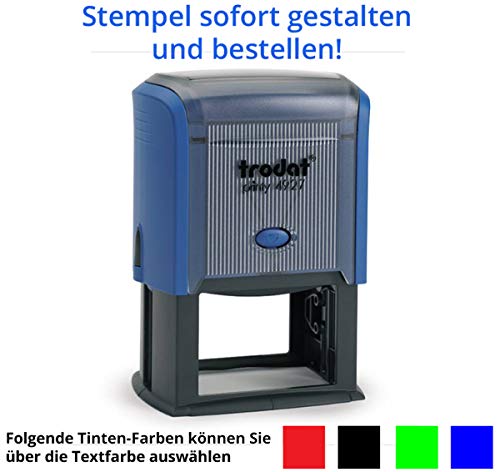 Stempel Trodat Printy 4927 (60x40 mm), für 11 Zeilen, in verschiedenen Farben, gleich Online gestalten!!! (blau) von Trodat