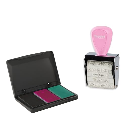 Trodat Creative Mini Stempel Set Nette Botschaften zum kreativen Gestalten – 12 Abdrucke, Deutsch, Kreativstempel in Pastellrosa inkl. Stempelkissen in Pink, Schwarz, Grün, 30x5 mm Trodat Creative Mini Stempel Set Nette Botschaften zum kreativen Gestalten – 12 Abdrucke, Deutsch, Kreativstempel in Pastellrosa inkl. Stempelkissen in Pink, Schwarz, Grün, 30x5 mm von Trodat