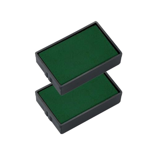 Trodat Ersatzkissen 6/4850 einfach und sauber wechselbar – Set mit 2 Stempelkissen in grün, dokumentenechte Tinte auf Wasserbasis, für die Stempel Modelle trodat Printy 4850 und 4850/L von Trodat