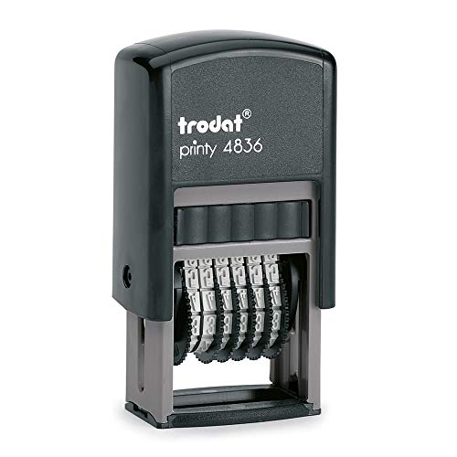 Trodat Printy 4846 Selbstfärbender Nummernstempel mit 6 Stellen, 4mm, Stempelfarbe schwarz, 28 x 4 mm von Trodat