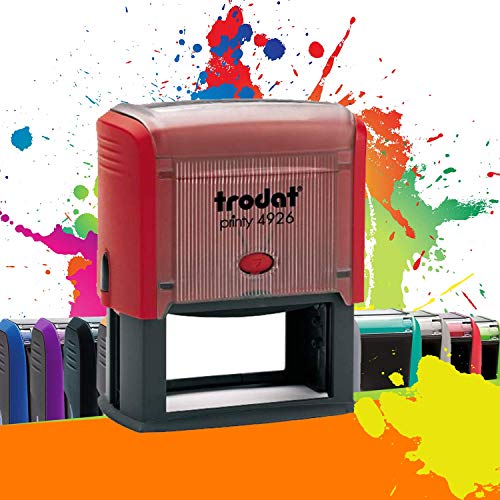 Trodat Printy 4926 - Professioneller Selbstfärbestempel mit 8 Zeilen zur Personalisierung – Textplatte 75 x 38 mm Inklusive (Rot) von Trodat