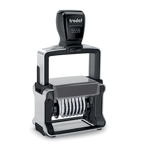 Trodat Professional 5558 Nummernstempel 8 Bänder, Selbstfärbend, 5 mm Schrifthöhe, Abdruck schwarz Trodat Professional 5558 Nummernstempel 8 Bänder, Selbstfärbend, 5 mm Schrifthöhe, Abdruck schwarz von Trodat