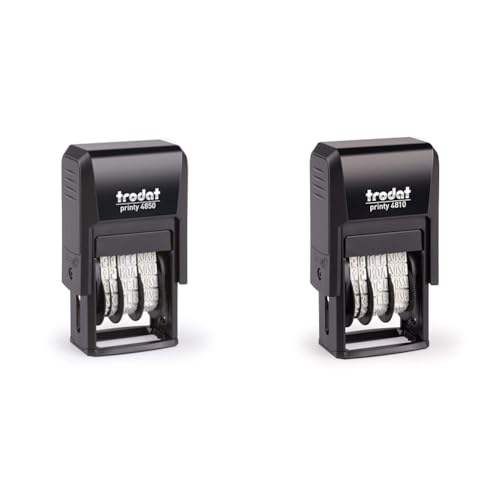 Trodat Stempel Printy 4850/L1 mit Datum und Deutschem Text EINGEGANGEN & Kleiner Datumsstempel Printy 4810 – Selbstfärbend, Deutsche Monate, Schrifthöhe 3,8 mm, Abdruck Schwarz von Trodat