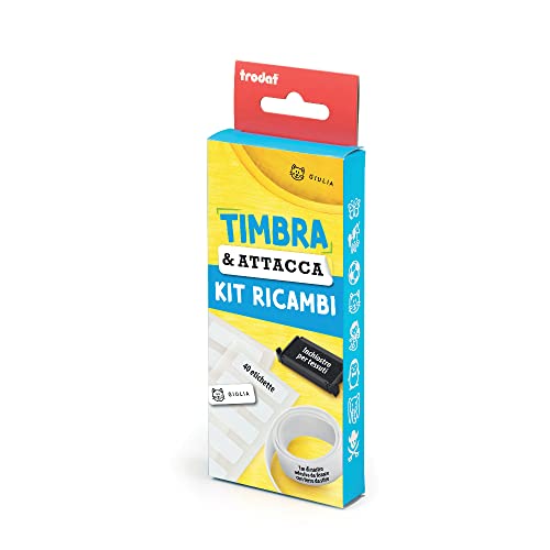 Trodat Timbra & Attacca Refill Kit - 40 selbstklebende Etiketten, 1 m Heißklebeband, 1 x Ersatzpatrone mit schwarzer Textiltinte von Trodat