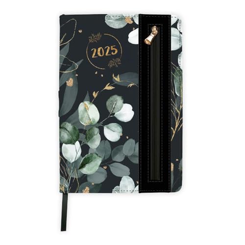 Trötsch Wochenplaner A5 mit Tasche Flowers black 2025: Wochenterminer von TROTSCH