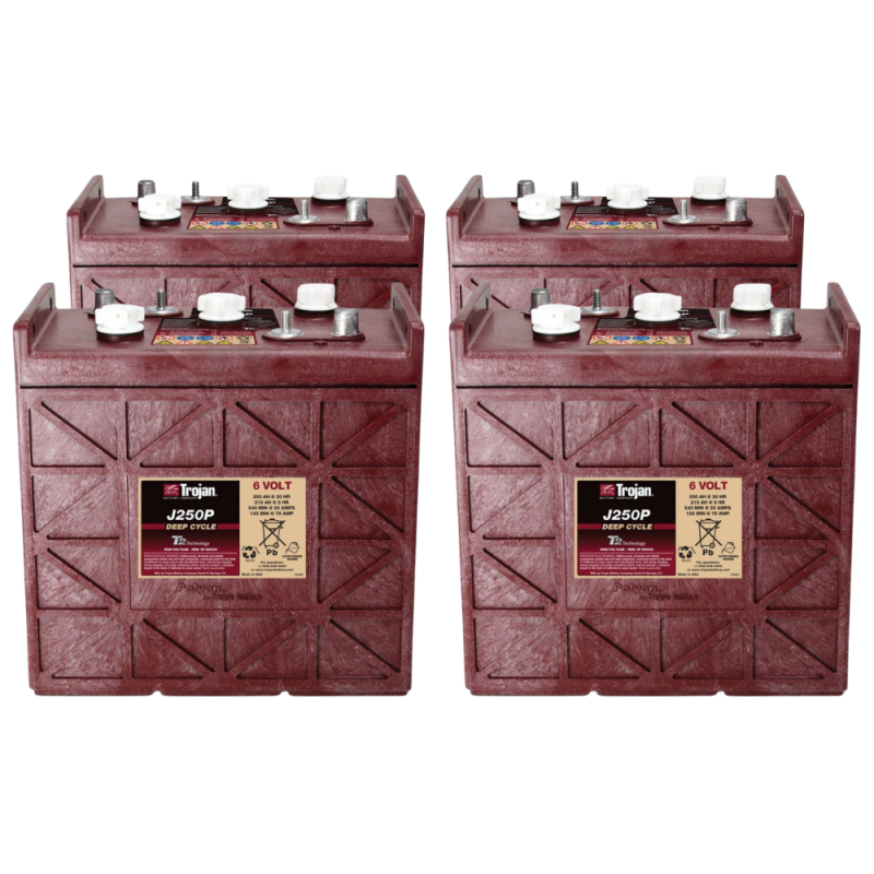 4x Traktionsbatterie Trojan J250P 6V 250Ah Deep Cycle DT-Anschluss 4x Traktionsbatterie Trojan J250P 6V 250Ah Deep Cycle DT-Anschluss von Trojan