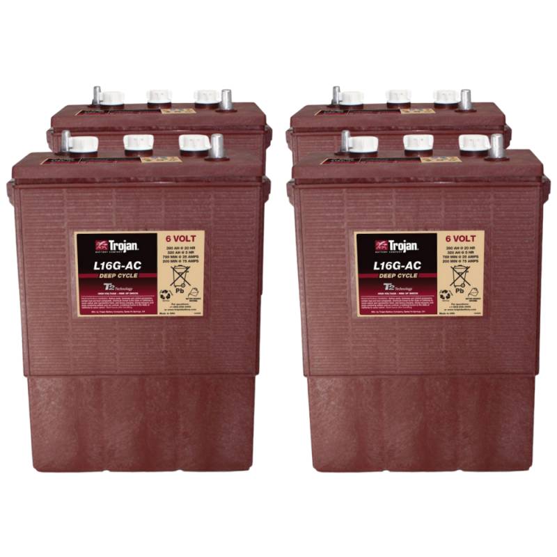 4x Traktionsbatterie Trojan L16G-AC 6V 390Ah Deep Cycle EUTR-Anschluss von Trojan