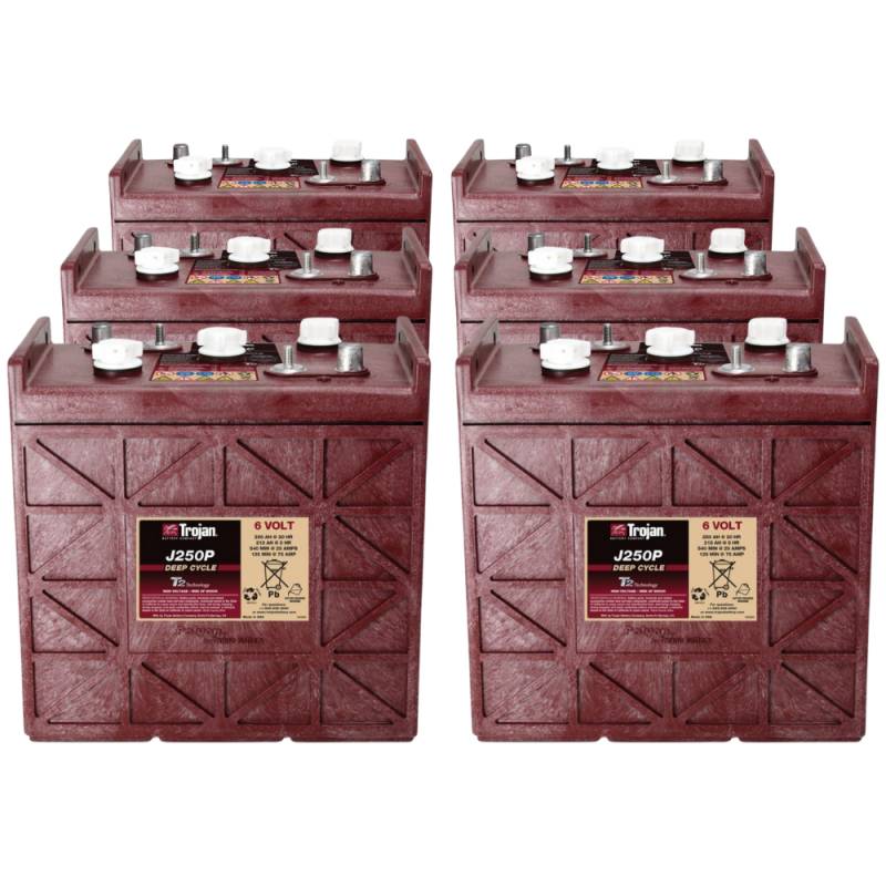 6x Traktionsbatterie Trojan J250P 6V 250Ah Deep Cycle DT-Anschluss von Trojan