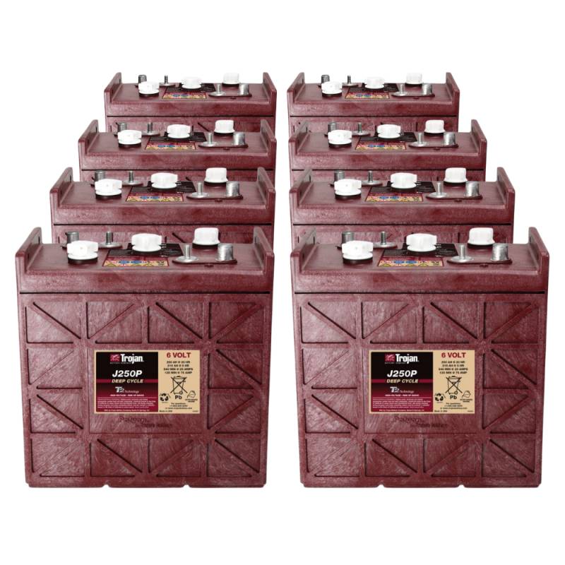 8x Traktionsbatterie Trojan J250P 6V 250Ah Deep Cycle DT-Anschluss von Trojan