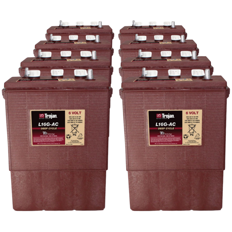 8x Traktionsbatterie Trojan L16G-AC 6V 390Ah Deep Cycle EUTR-Anschluss 8x Traktionsbatterie Trojan L16G-AC 6V 390Ah Deep Cycle EUTR-Anschluss von Trojan
