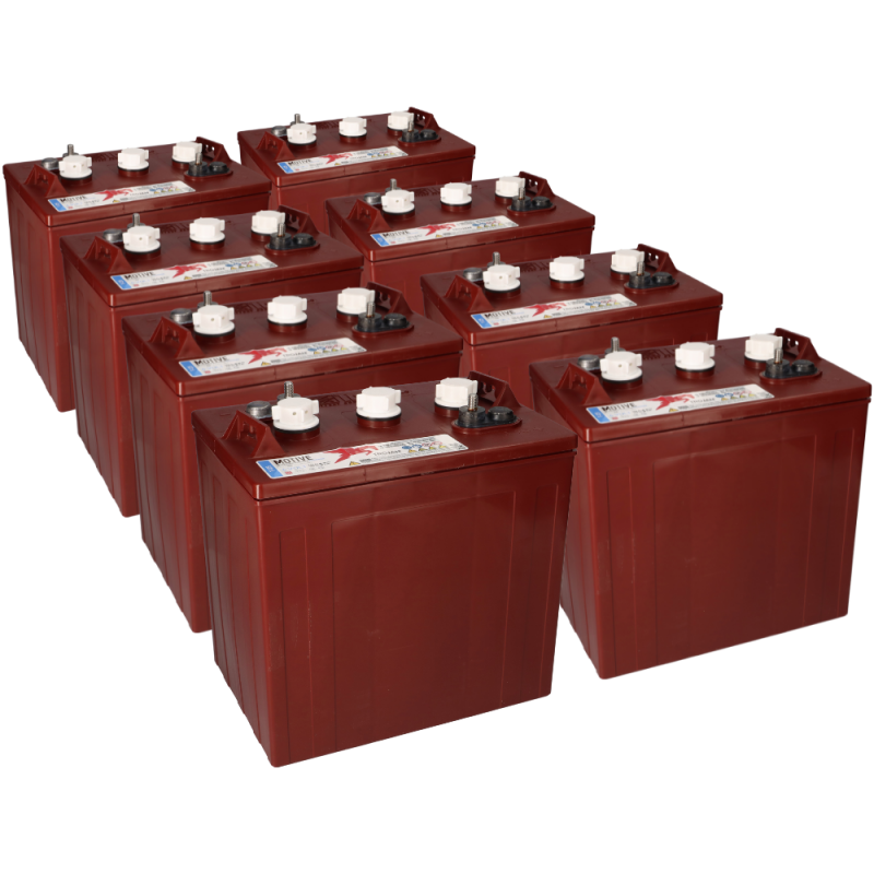 8x Trojan T-125 Plus 6V 240Ah Deep Cycle Traktionsbatterie ELPT-Anschluss von Trojan