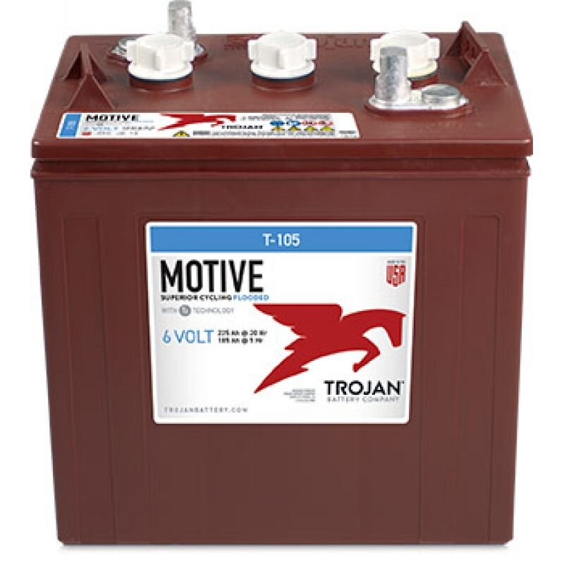 Trojan T-105 6V 225Ah Deep Cycle Traktionsbatterie EAPT von Trojan