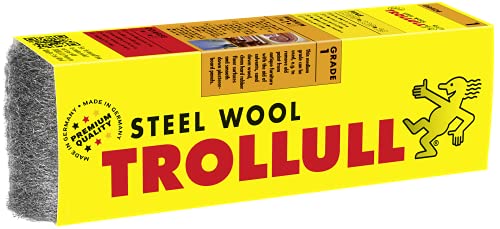Trollull Stahlwolle, 200 g, mittelgroß, 1 kann verwendet werden, um Holzoberflächen zu schleifen, alte Farbe und Lack von antiken Möbeln zu entfernen und zu reinigen von Trollull