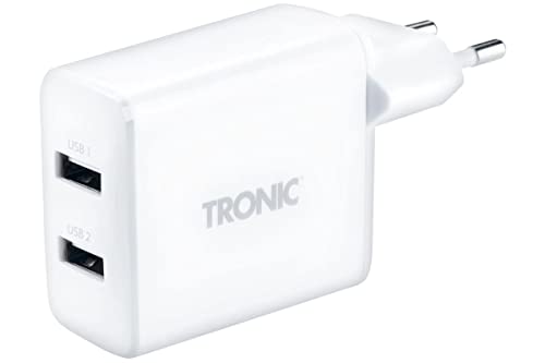 Tronic Dual USB Ladegerät TWLEU 24 A1 Laden Akku Handy Telefon Weiß von Tronic