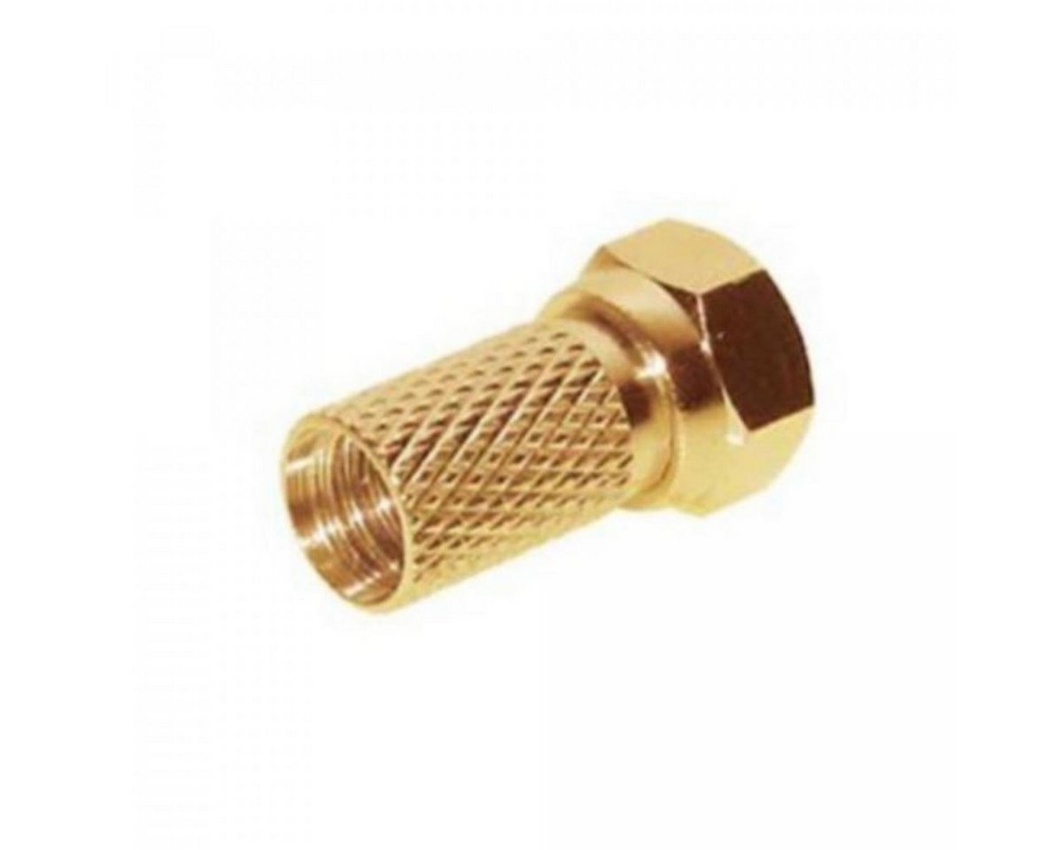 TronicXL 10 x High End F-Stecker gold vergoldet 6,7mm mit Mutter Sat TV Fernseh Audio- & Video-Adapter von TronicXL