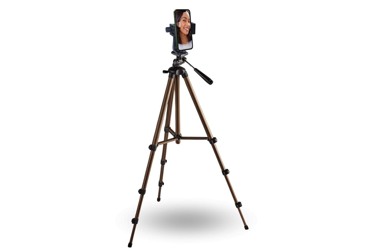 TronicXL 134cm Smartphone Stativ drehbar Halterung Ständer Tripod Handy Foto Dreibeinstativ (neigbar, drehbar, höhenverstellbar) von TronicXL