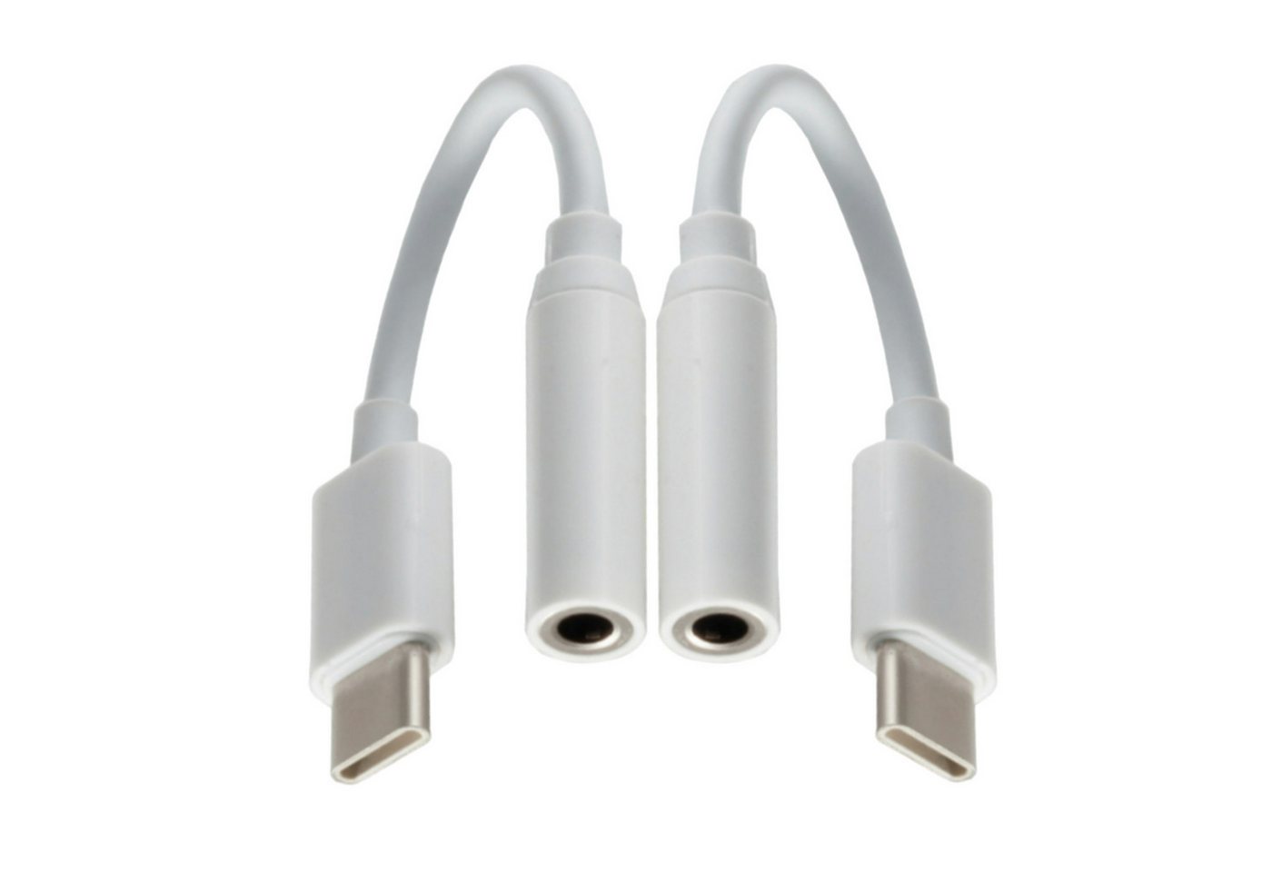 TronicXL 2 Stück USB-C Adapter zu Klinke 3,5 mm USBC Smartphone Kopfhörer Aux USB-Adapter USB-C zu 3,5-mm-Klinke, 10 cm, 4 pin von TronicXL